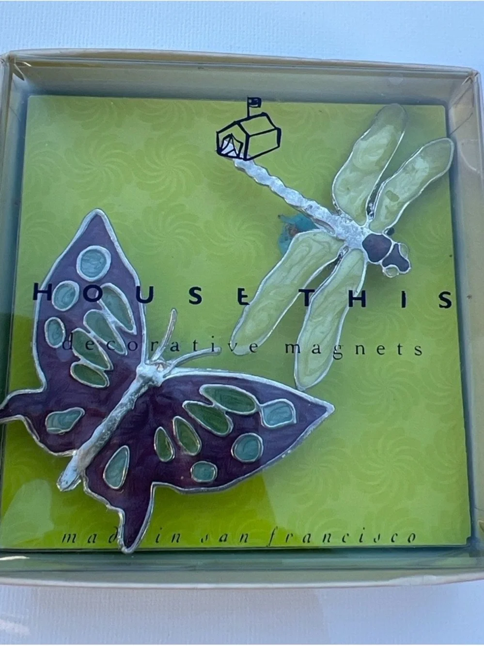 Vintage House This Butterfly Dragonfly Magnet Set NIB Made in San Francisco USA